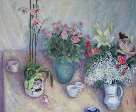 Orchid, Roses and Lilies