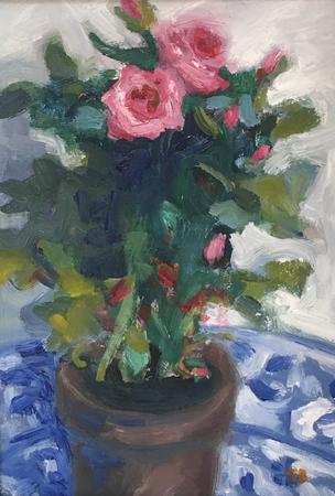 Pot Rose, Delft Plate