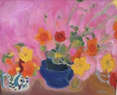 Pink, Nasturtiums, yellow, orange