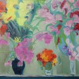 Lavatera, nasturtiums, alstroemeria