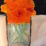Nasturtiums, orange, black