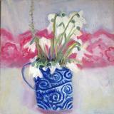Blue mug, snowdrops