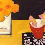 Nasturtium, orange, black