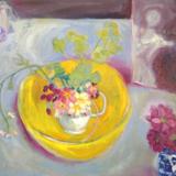 Yellow bowl,primulas 