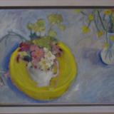 Yellow bowl, primulas