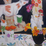 Cow, plate, jug, jam jar