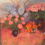 Pink rose, pink cloth