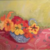 Green, pink, nasturtiums