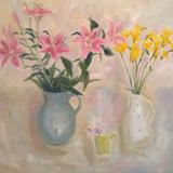 Stargazers and yellow freesias