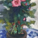 Pot Rose, Delft Plate