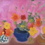 Pink, Nasturtiums, yellow, orange