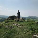 With Rosie at Carreg Cennen Castle