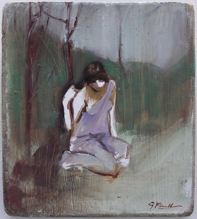 girl on wood
