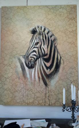 zebra  130 x 100 cm oil painting 