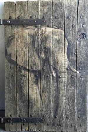 elephant on pub cellar door