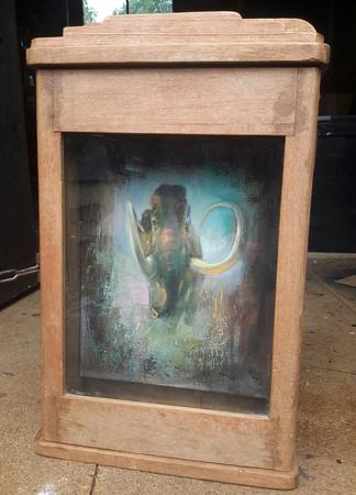 Museum  , mammoth oil painting in antique case 
