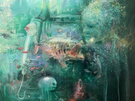 Close up texture of oil painting 