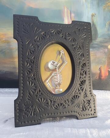 Small framed sword swallower 