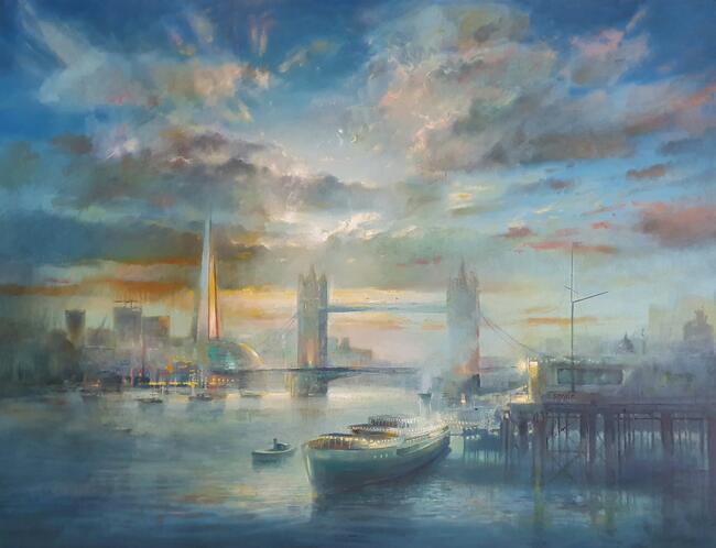 Take a trip large oil painting