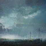 Storm clouds on wood