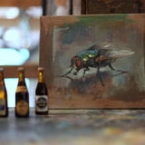 studio fly small oil painting 