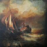 Turner at sea oil painting 