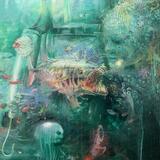 Close up texture of oil painting 