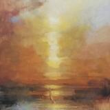 Costal sunset oil painting of sunset 