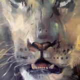 Detail of lion oil painting 