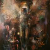Space angel large oil painting 