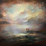At sea oil painting on canvas 