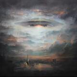 Over london  ,   UFO oil painting on canvas 120 x 100 cm