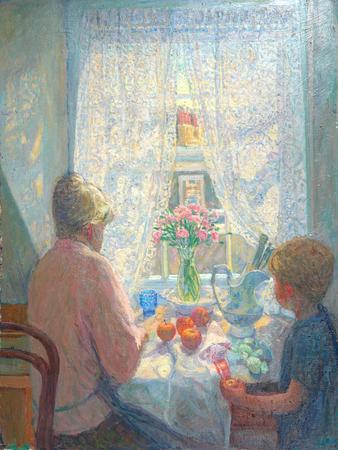 Sun and lace curtains