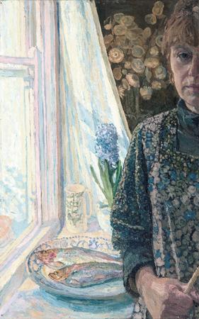 Self portrait and fishes