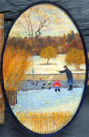 Snow and sun Hampstead heath