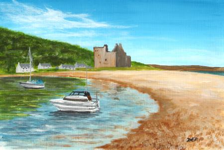 Boats by Lochranza Castle, Arran