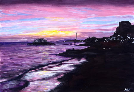 Sunset over the west pier, Brighton