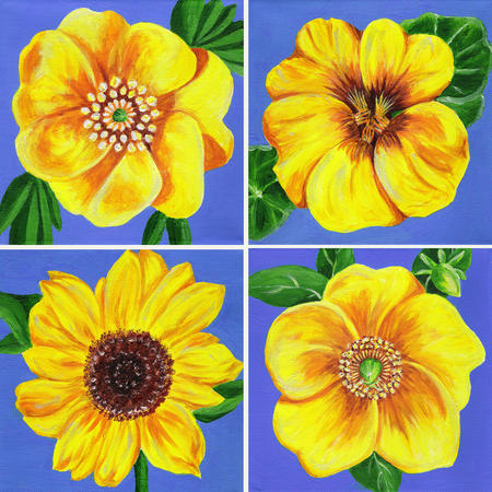 Summer flowers in yellow and gold