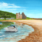 Boats by Lochranza Castle, Arran