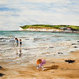 Children on the beach at Cuckmere Haven