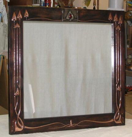 Arts & Crafts copper mirror- (ACM:1) )