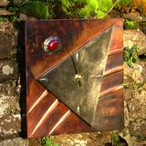 copper/ pewter wall clock  C4
