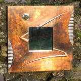 copper and moss agate mirror