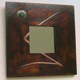 copper and aventurine mirror