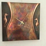 Sea horses wall clock