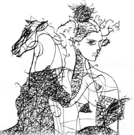 Girl with Hobby Horse, Decorative Horse and Jockey