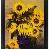 SUNFLOWERS WITH PURPLE VASE