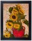sunflowers with red vase D373