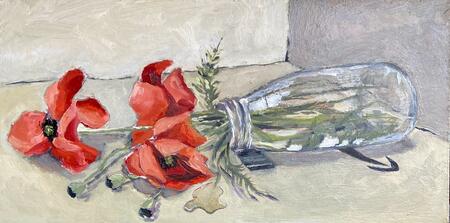 Poppies in a bottle