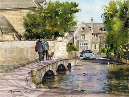 Dog walkers, Bourton on the water